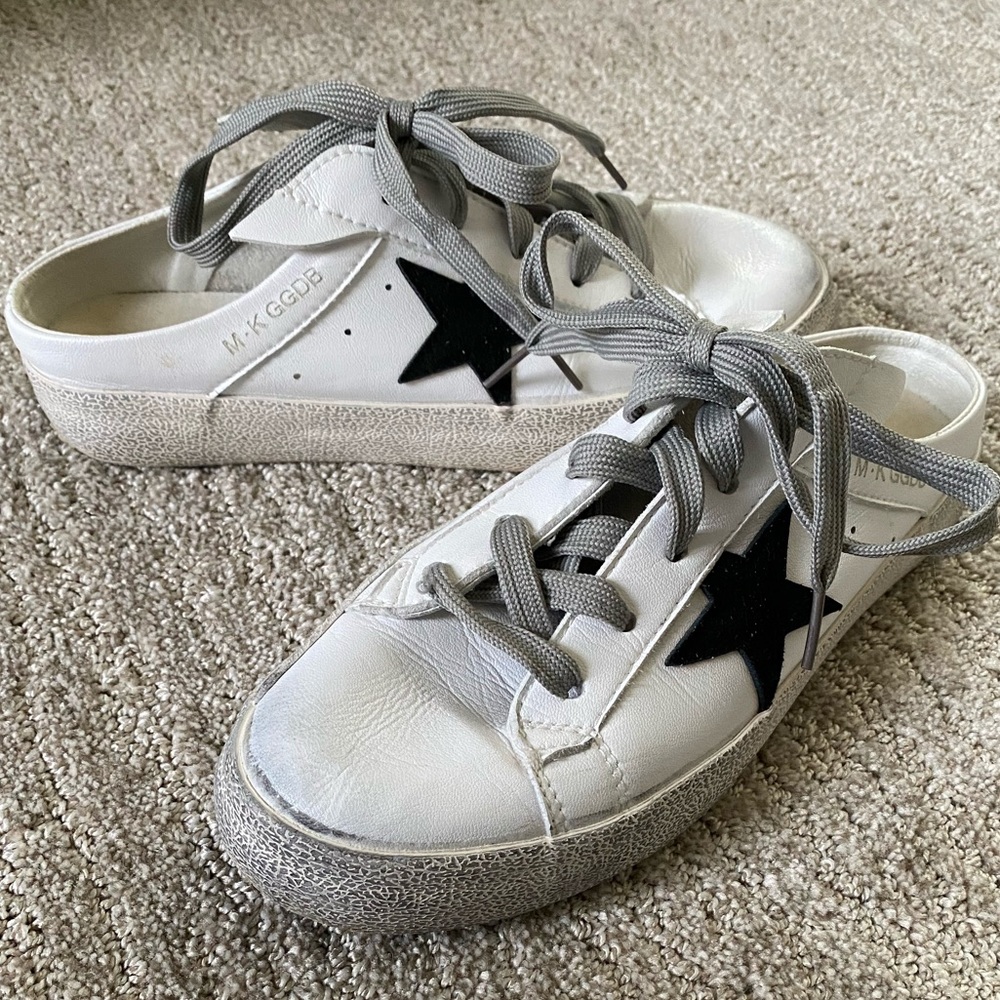 Women's White and Black Sneakers